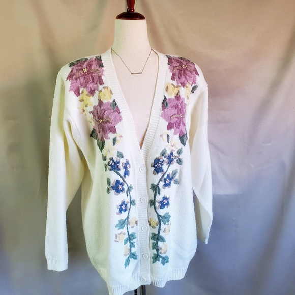 Alfred Dunner Sweaters - ALFRED DUNNER | Vintage Floral Ivy Print Sweater sz M